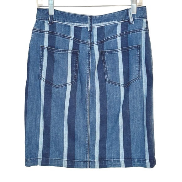 Maeve Anthropologie Striped Denim Skirt 4 - Picture 7 of 8